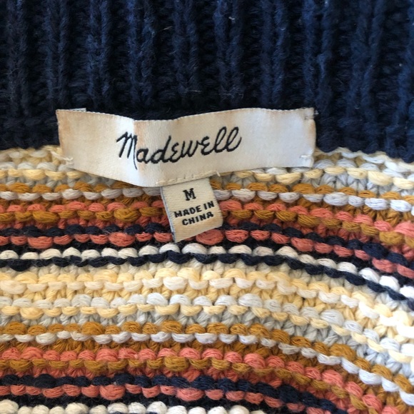 Madewell V neck pullover with stripes, size M - Picture 5 of 7